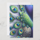 水彩孔雀フォーマル結婚式招待状 招待状 (裏面)