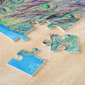 水彩孔雀絵画の ジグソーパズル (側面)