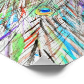 水彩孔雀絵画の ポスター (角)