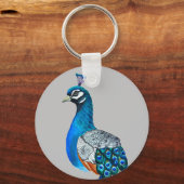 水彩孔雀 キーホルダー (正面)