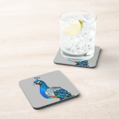 水彩孔雀 コースター (右側)