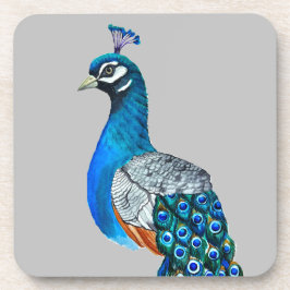 水彩孔雀 コースター