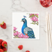 水彩孔雀 スタンダードカクテルナプキン (インサイチュ)
