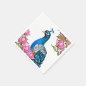 水彩孔雀 スタンダードカクテルナプキン (角)