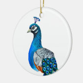 水彩孔雀 セラミックオーナメント (左)