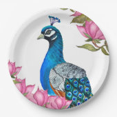 水彩孔雀 ペーパープレート (正面)
