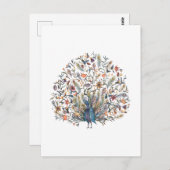 水彩孔雀 ポストカード (正面/裏面)