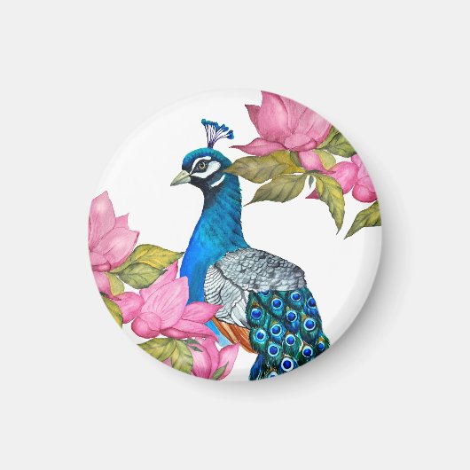 水彩孔雀 マグネット (正面)