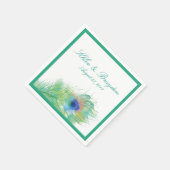 水彩孔雀 | 結婚s スタンダードカクテルナプキン (角)