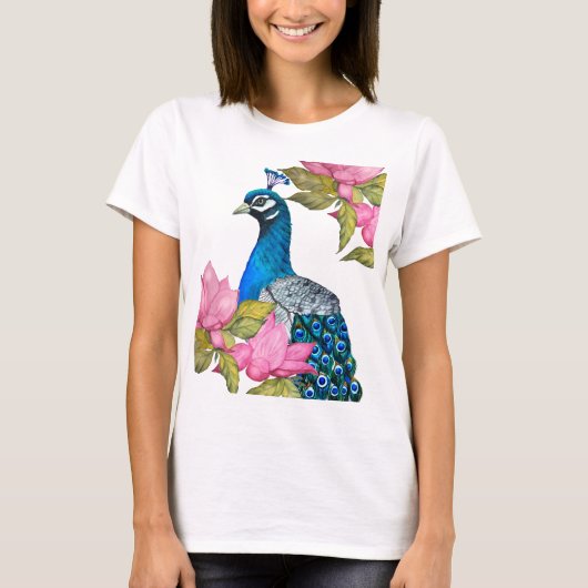 水彩孔雀 Tシャツ (正面)