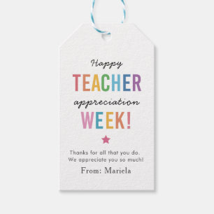 水彩学校感謝イチゴありがとう ギフトタグ