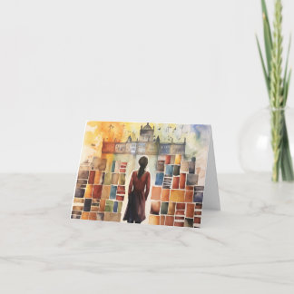 水彩学生折り畳みノートカ空白のード サンキューカード