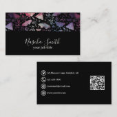 水彩宇宙の蛾紙吹雪 モダン 名刺 (正面/裏面)