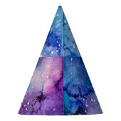 水彩宇宙アート：夜空の木 パーティーハット (裏面)