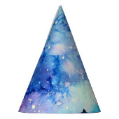 水彩宇宙アート：夜空の木 パーティーハット (左)