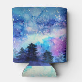 水彩宇宙アート：夜空の木 缶クーラー (裏面)