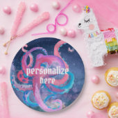 水彩宇宙タコピンクスターズ紙プレート ペーパープレート (パーティー)