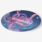 水彩宇宙タコピンクスターズ紙プレート ペーパープレート (アングル)