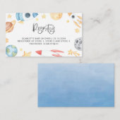 水彩宇宙テーマベビーシャワーレジストリカード プレイスカード (正面/裏面)