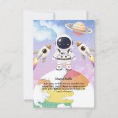 水彩宇宙リトルエクスプローラーベビーシャワー サンキューカード (正面)