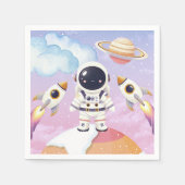 水彩宇宙リトルエクスプローラーベビーシャワー スタンダードカクテルナプキン (正面)