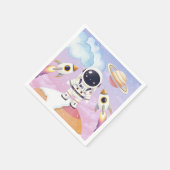 水彩宇宙リトルエクスプローラーベビーシャワー スタンダードカクテルナプキン (角)