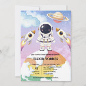 水彩宇宙リトルエクスプローラーベビーシャワー 招待状 (正面)