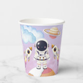 水彩宇宙リトルエクスプローラーベビーシャワー 紙コップ (裏面)