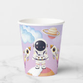 水彩宇宙リトルエクスプローラーベビーシャワー 紙コップ (正面)