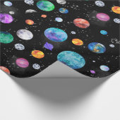 水彩宇宙惑星銀河系 ラッピングペーパー (角)