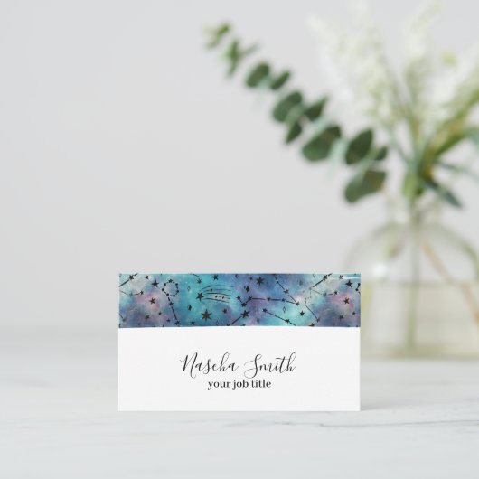 水彩宇宙星星団モダン 名刺 (スタンド正面)