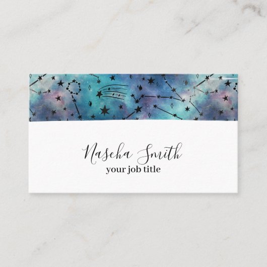 水彩宇宙星星団モダン 名刺 (正面)