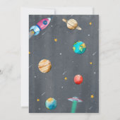 水彩宇宙誕生日パーティーの招待 招待状 (裏面)
