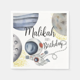 水彩宇宙誕生日パーティーfor Boy or Girl スタンダードカクテルナプキン