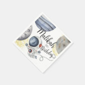 水彩宇宙誕生日パーティーfor Boy or Girl スタンダードカクテルナプキン (角)