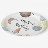 水彩宇宙誕生日パーティーfor Boy or Girl ペーパープレート (アングル)