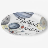 水彩宇宙誕生日パーティーfor Boy or Girl ペーパープレート (アングル)