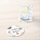 水彩宇宙誕生日パーティーfor Boy or Girl ラウンドペーパーコースター (インサイチュ)