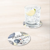 水彩宇宙誕生日パーティーfor Boy or Girl ラウンドペーパーコースター (インサイチュ)