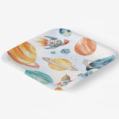 水彩宇宙誕生日会プレート ペーパープレート (傾斜あり)