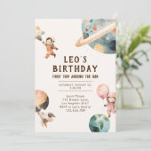 水彩宇宙誕生日招待状 招待状 (スタンド正面)
