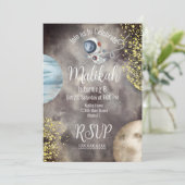 水彩宇宙銀河系プラネットスカイバースデーパーティー 招待状 (スタンド正面)