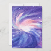 水彩宇宙銀河系宇宙飛行士誕生日 招待状 (裏面)