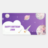 水彩宇宙銀河系宇宙飛行士誕生日 横断幕 (横)