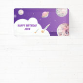 水彩宇宙銀河系宇宙飛行士誕生日 横断幕 (インサイチュ)