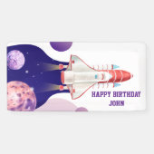 水彩宇宙銀河系宇宙飛行士誕生日 横断幕 (横)