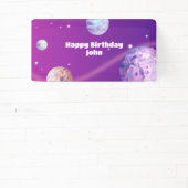 水彩宇宙銀河系宇宙飛行士誕生日 横断幕 (インサイチュ)