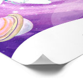 水彩宇宙銀河系宇宙飛行士 ポスター (角)