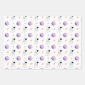 水彩宇宙銀河系宇宙飛行士 ラッピングペーパーシート (正面3)