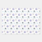 水彩宇宙銀河系宇宙飛行士 ラッピングペーパーシート (正面2)